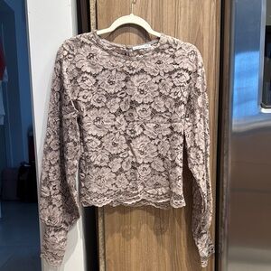 Zara Floral Lace Long Sleeve Top